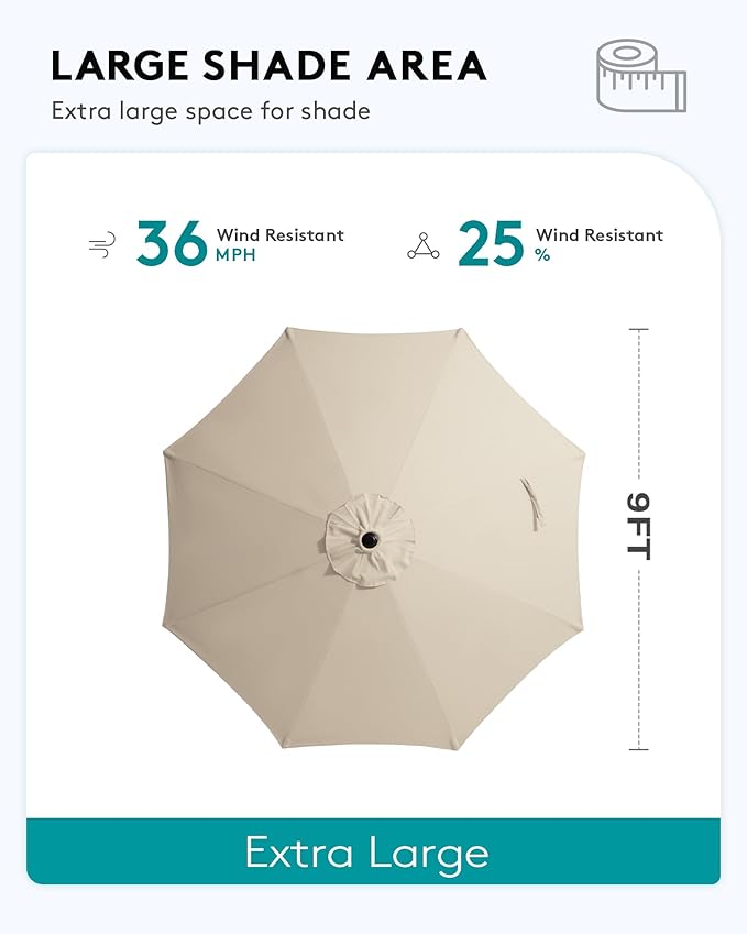 SERWALL 4 Pieces Outdoor Patio Bar Set with 9ft Umbrella, Outdoor HDPE Barstool and Table Furniture Set with Patio Umbrella, Blue