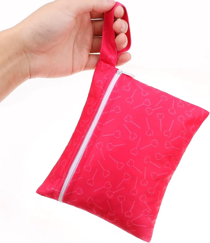 PHOGARY Reusable Menstrual Pads, Bamboo Cloth Pads for Heavy Flow with Wet Bag, Large Sanitary Pads Set with Wings for Women, Washable Overnight Cloth Panty Liners Period Pads(7 in 1, Style H)