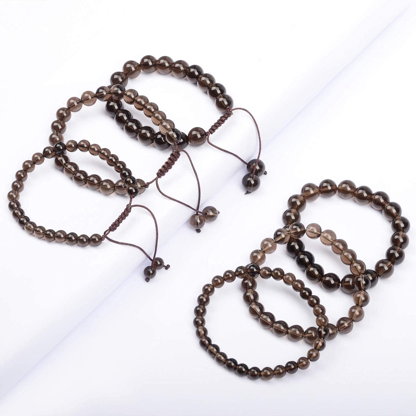 AD Beads Natural Gemstone Round Loose Beads 15" for Bracelet Necklace Earrings Jwelery Making Crafts DIY (10mm, Smoky Quartz)