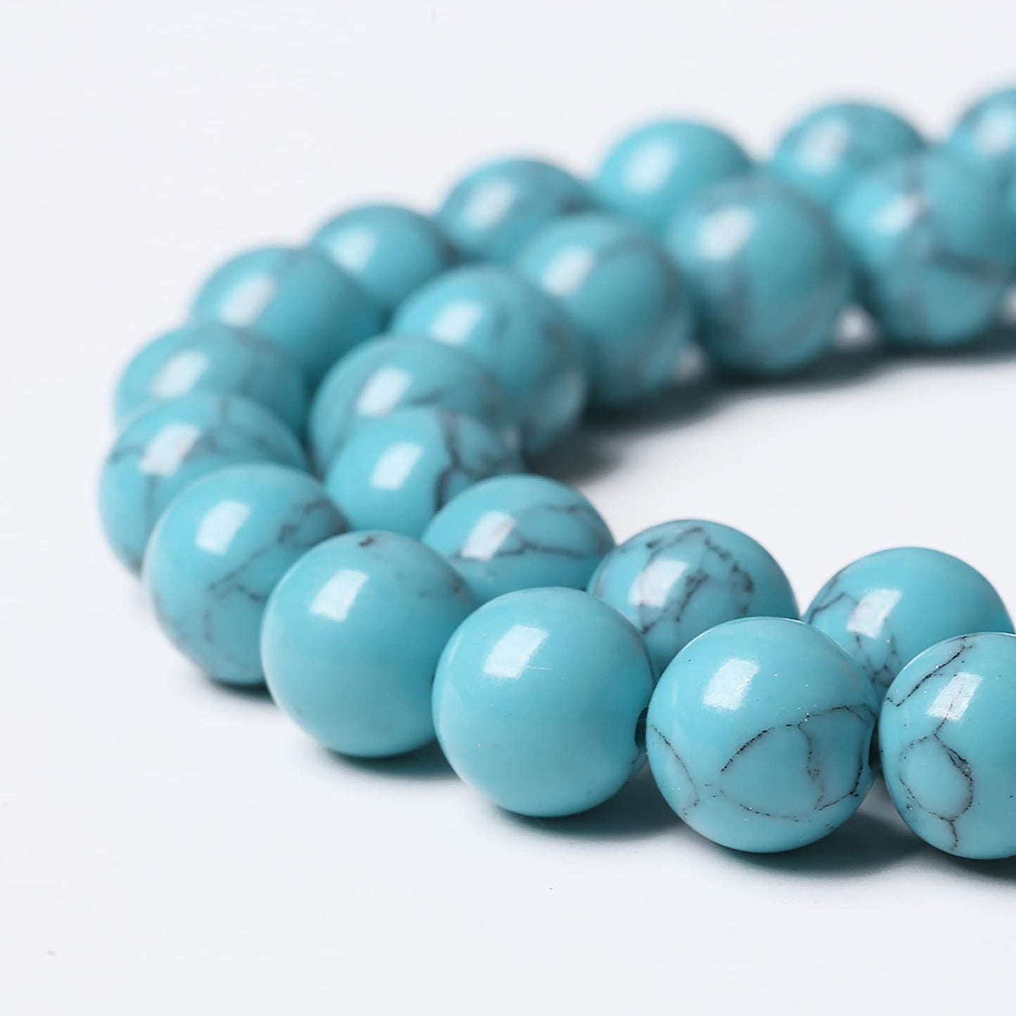 90PCS 4mm Natural Stone Beads Blue Turquoise Round Loose Gemstone Beads for Jewelry Making DIY Bracelet Necklace 15 Inch (4mm, Blue Turquoise)