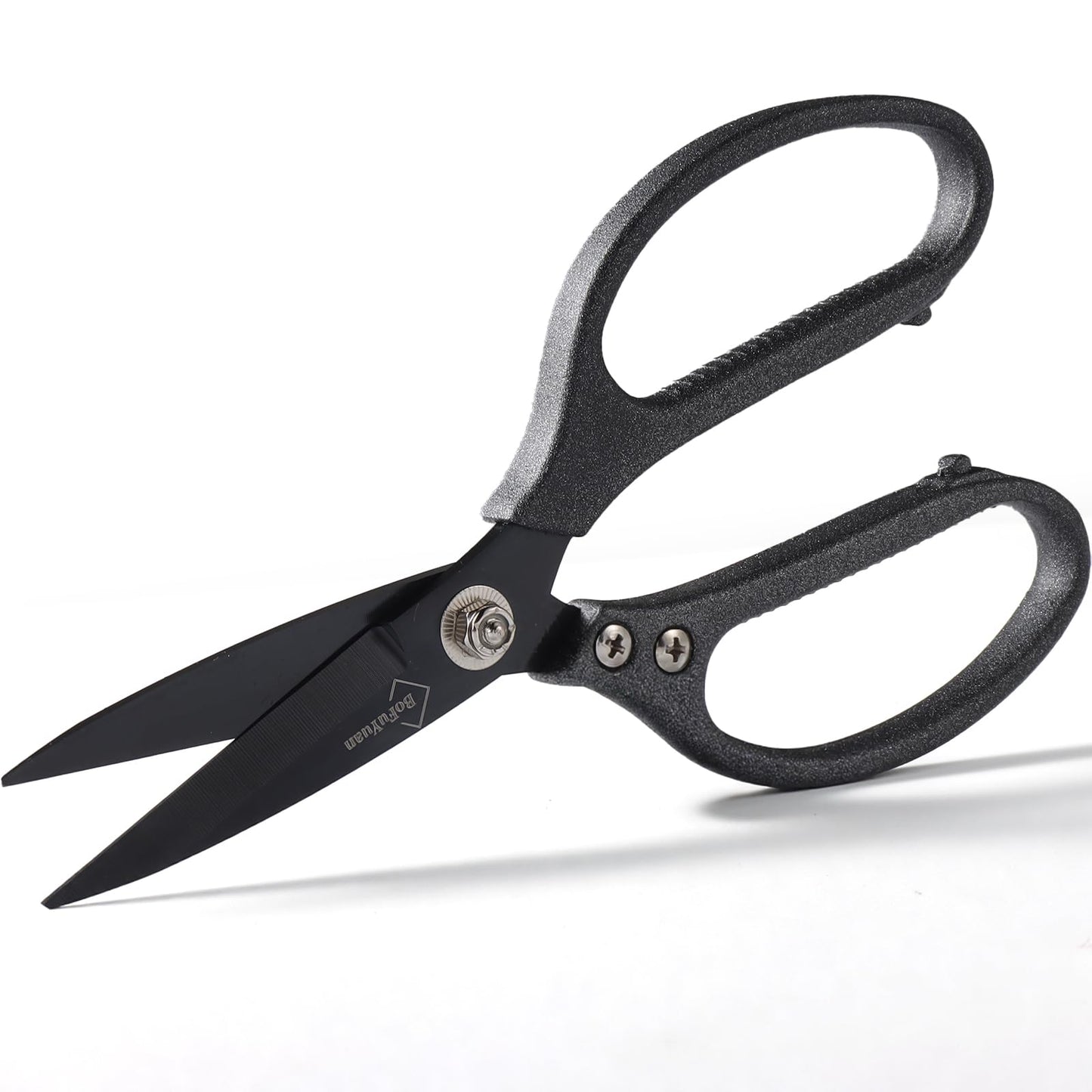 BoFuYuan Heavy Duty All Purpose Scissors, Stainless Steel Blades, Frosted Gray Comfort Grip Handle, 8.5 Inch Professional Multipurpose Utility Sharp Shears for Kitchen, Garden, Office, Craft, Sewing