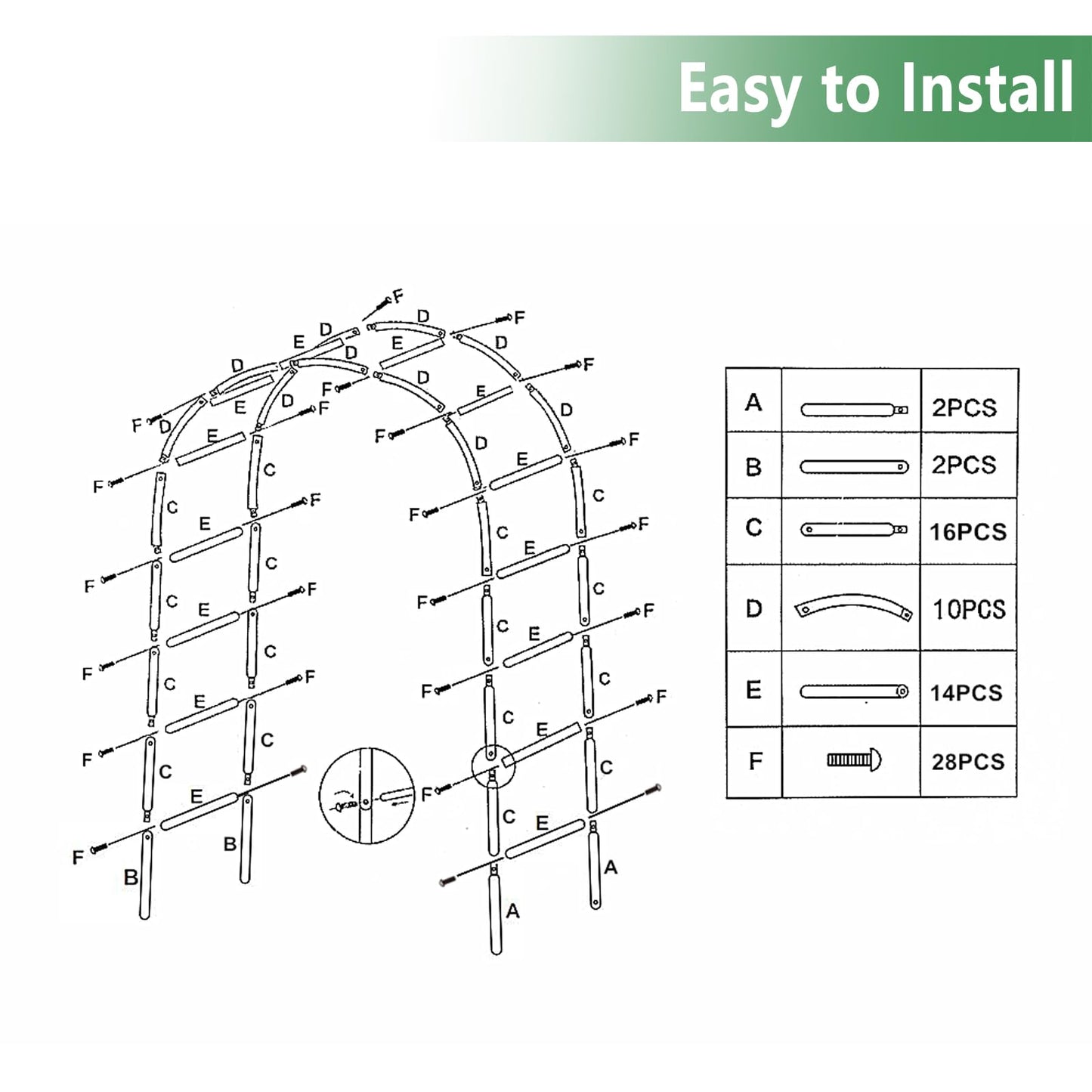 7.9 Ft H x 4.6 Ft W White Metal Pergola Arbor for Various Climbing Plant Wedding Garden Arch Bridal Party Decoration Wide Arbor