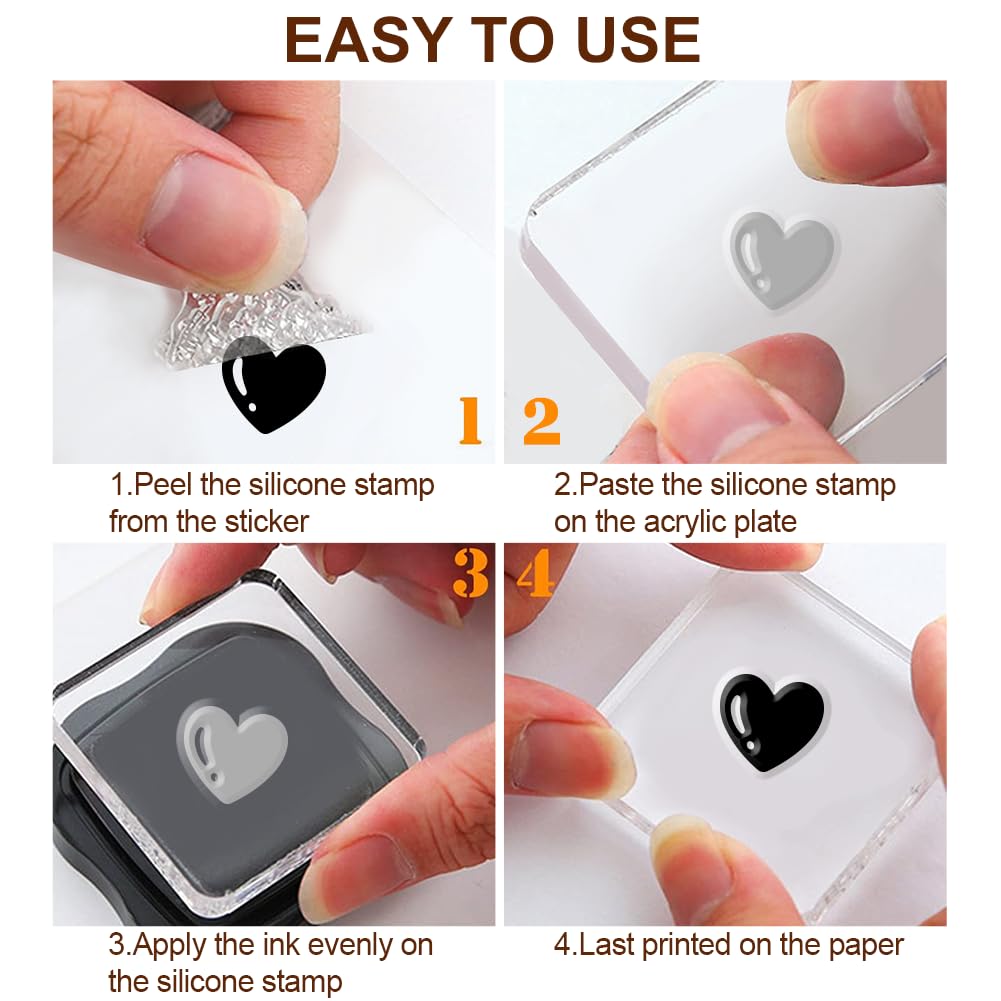 GLASSWINDS 6 Pcs Greeting Words Clear Stamps for Card Making Supplies 20 Ink Pad 3 Acrylic Stamp Block Silicone Stamp with Holiday Bless Happy Birthday Stamps for Crafting DIY Scrapbooking Journal