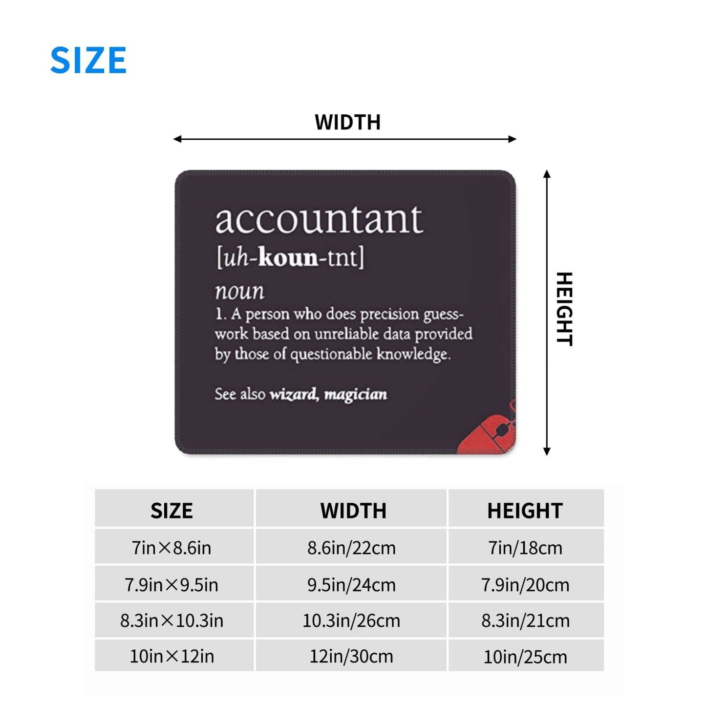 Novelty Accounting Mousepad Accountants Mouse Pad - Accountant Accounting Gift Mug Cup Mousemat 9.2 Inch Mouse Mats Colleague Gifts Funniest