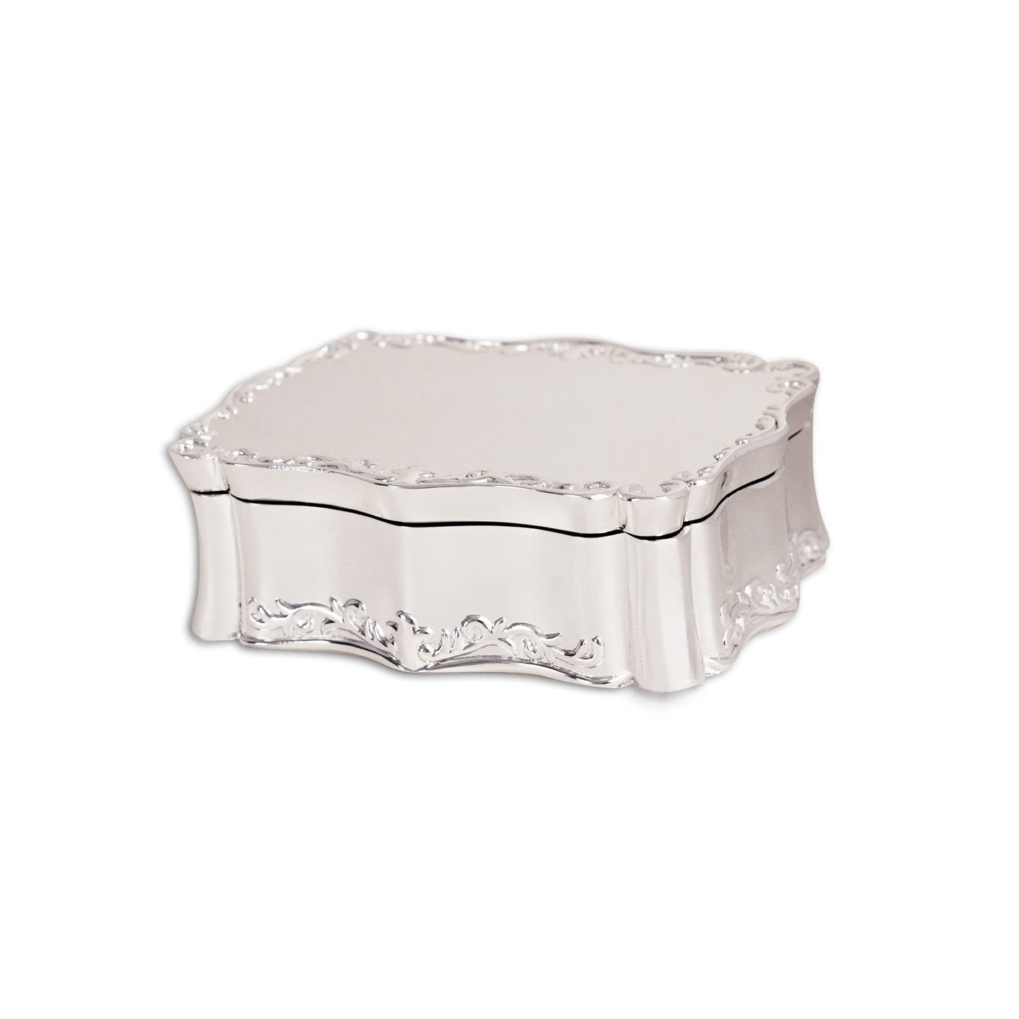 Cherished Moments Rectangle Shaped Jewelry Keepsake Box for Jewelry, Trinkets or Special Treasures, Silver Toned