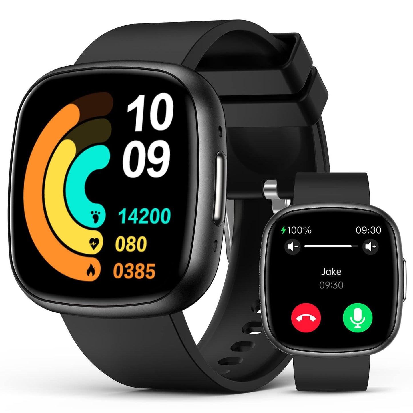 BooaBei Smart Watches, 1.72" Smartwatch for Men Women (Answer/Make Call), Fitness Tracker with 100+ Sport Modes, IP68 Waterproof, Heart Rate/Sleep/Spo2 Monitor, Activity Tracker for Android iOS