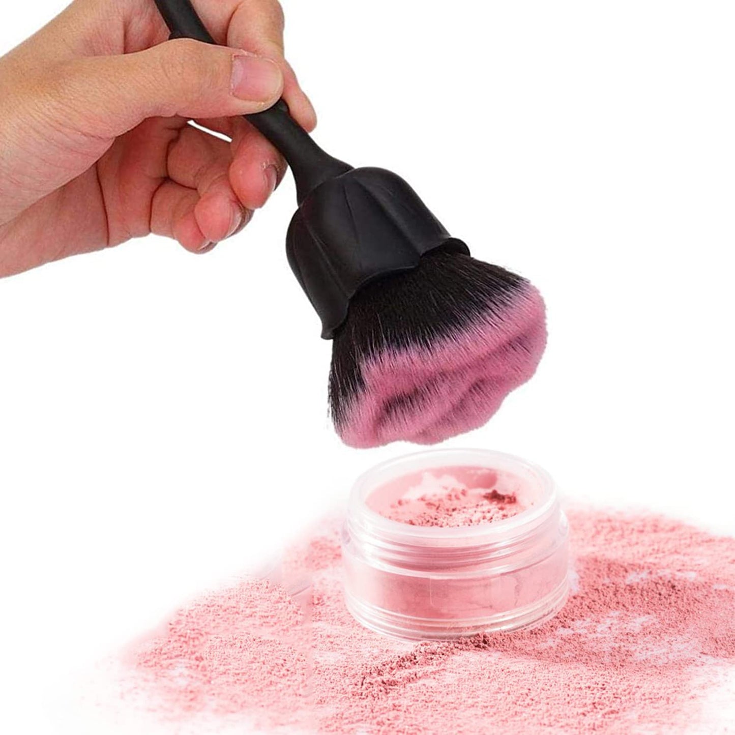 DANNEASY 2pcs Nail Dust Brush Rose Nail Brushes for Cleaning Dust Nail Powder Brush Nail Duster Makeup Blush Brush Acrylic Nail Art Brushes Nail Tools Kit
