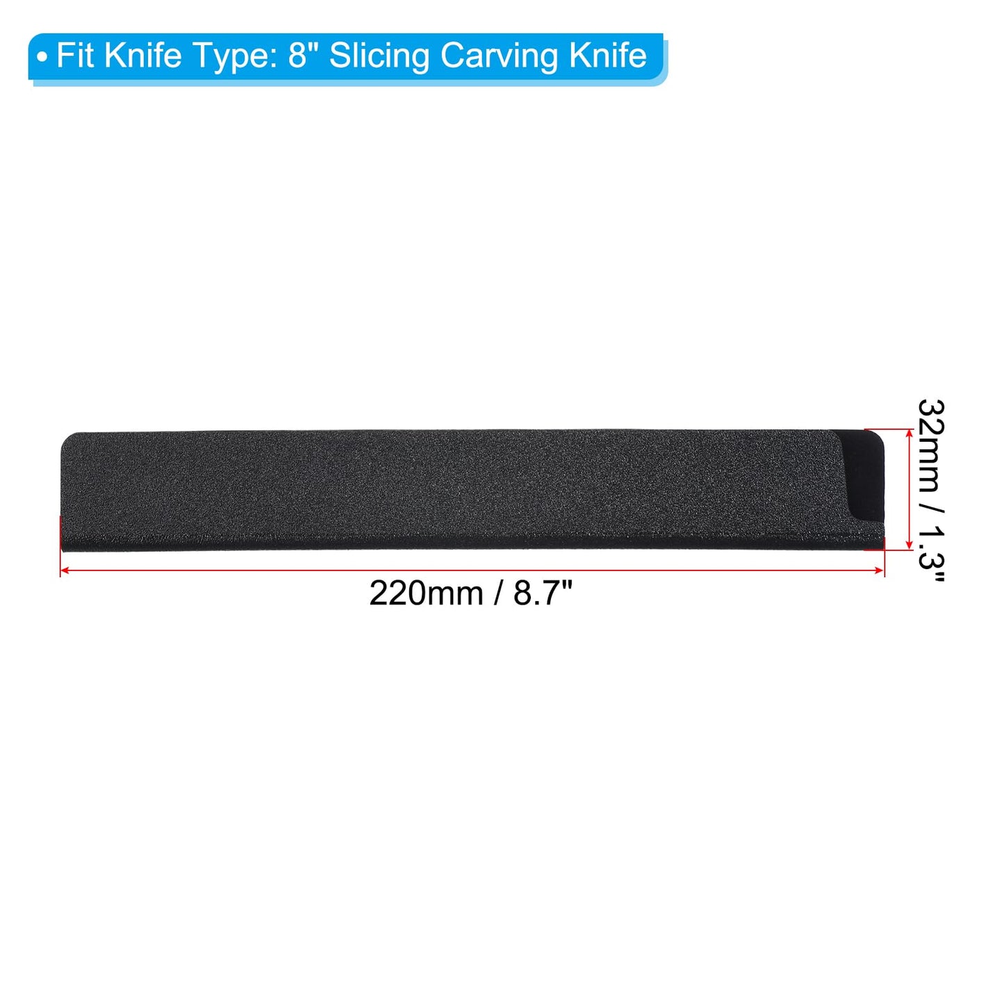 PATIKIL ABS Knife Cover Sleeves for 8" Slicing Carving Knife, 3 Pack Knives Edge Guard Blade Protector Universal Knife Sheath for Home Kitchen, Black
