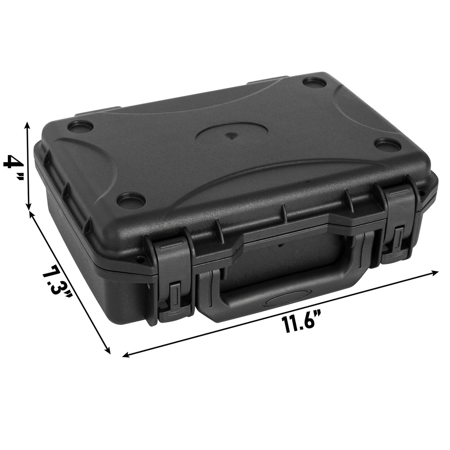 Hard Carrying Case,Shockproof Storage Box with Customizable Foam,11inch Portable Protective Tool Box for Microphone,Recorder,Electronics,Tools,Cameras,Equipment and More,11.6"x7.3"x2.8"