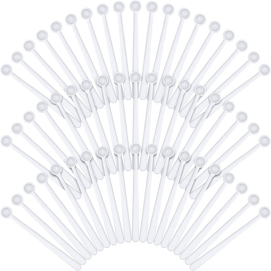 Chengu 200 Pieces Mini Measuring Spoons 1/32 Teaspoon Micro Scoops 0.15 ml Mini Spice Scoop Micro Powder Scoop for Sugar Herbs Cosmetics Coffee Milk Measurement Tools Supplies