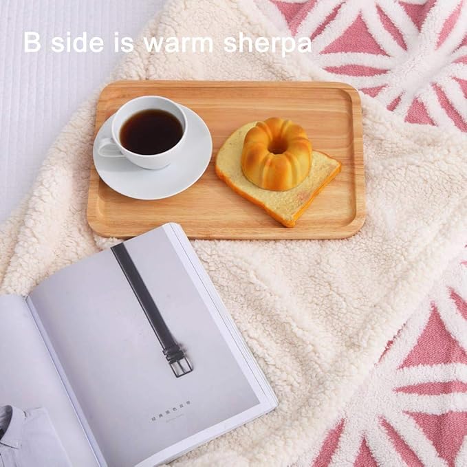 LOMAO Sherpa Fleece Blanket 71x80 Fuzzy Soft Throw Blanket Dual Sided Blanket for Couch Sofa Bed (Pink, 71''x80'')