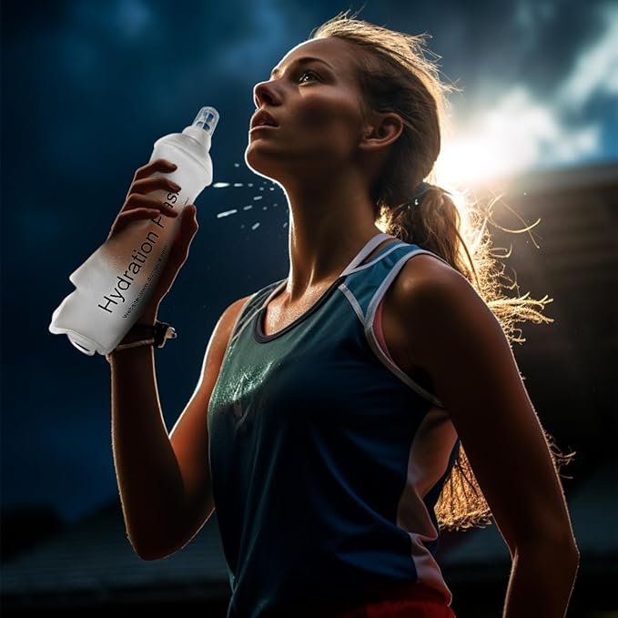 WILDREEDS 500ml Soft Flask, TPU Collapsible Soft Water Bottle for Hydration Pack, Running Vest, Folding Water Bottle for Hiking Cycling Climbing-1Pcs, White