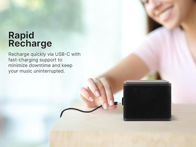 Emerson EAS-3006-BK Sound Blox – Wireless Magnetic Stackable Bluetooth Speakers, Instant Connect, Multi-Room Audio, USB-C Charging, Built-in Subwoofer