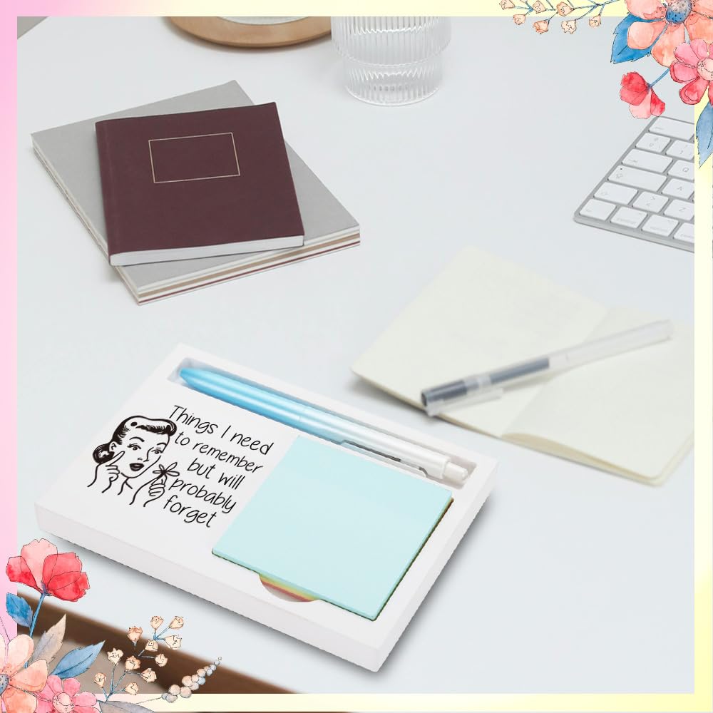 Memory Aid Appreciation Gift, Motivational Gift for Forgetful Friends, Encouraging Present for Busy Individuals, Wooden Sticky Note Holder, 16.5 x 12 x 1.5 cm, XXW25