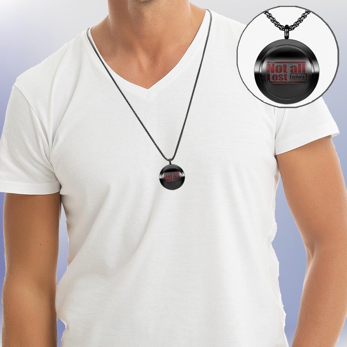 Aromatherapy Diffuser Necklace-Alphabet Essential Oil Necklace,Aromatherapy Diffuser Pendant for Men and Women,Portable,Suitable for Yoga,Meditation,Travel,Stress Relief Gift(Black 30mm)