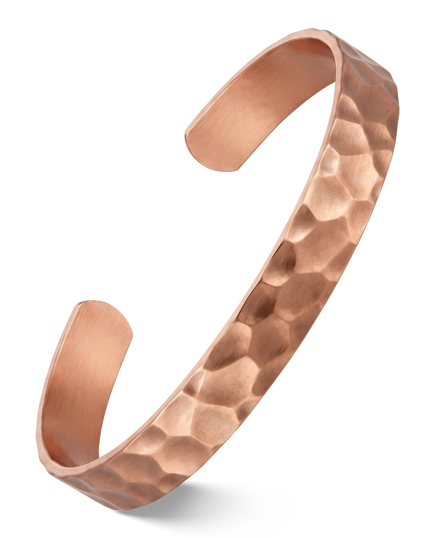 Feraco Pure Copper Bracelets for Men & Women, 99.99% Real Copper Tibetan Cuff Bangle, Adjustable Handmade Jewelry Gift, Hammered