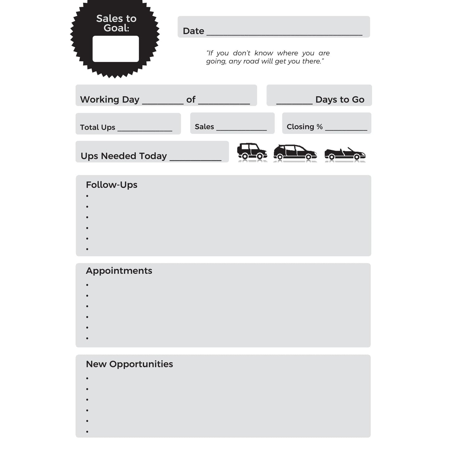 The Profit Diary- Car Sales Daily Planner & Tracker- Optimize Your Day for Success
