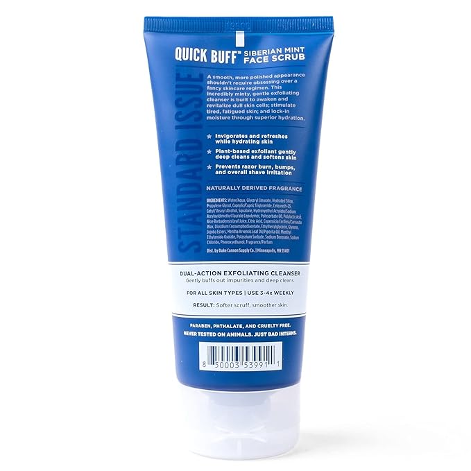 Duke Cannon Supply Co. Standard Issue Quick Buff Siberian Mint Face Scrub, 6 Fl. Oz