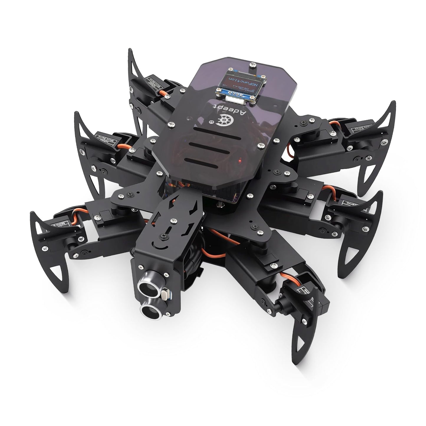 Adeept Ultimate Hexapod Spider Robot Kit, Metal Body, Arduino Programming, WiFi/IR Remote Control with OLED Display, Python/APP, STEM Educational Robotics Kit for Adults & Teens with PDF Manual