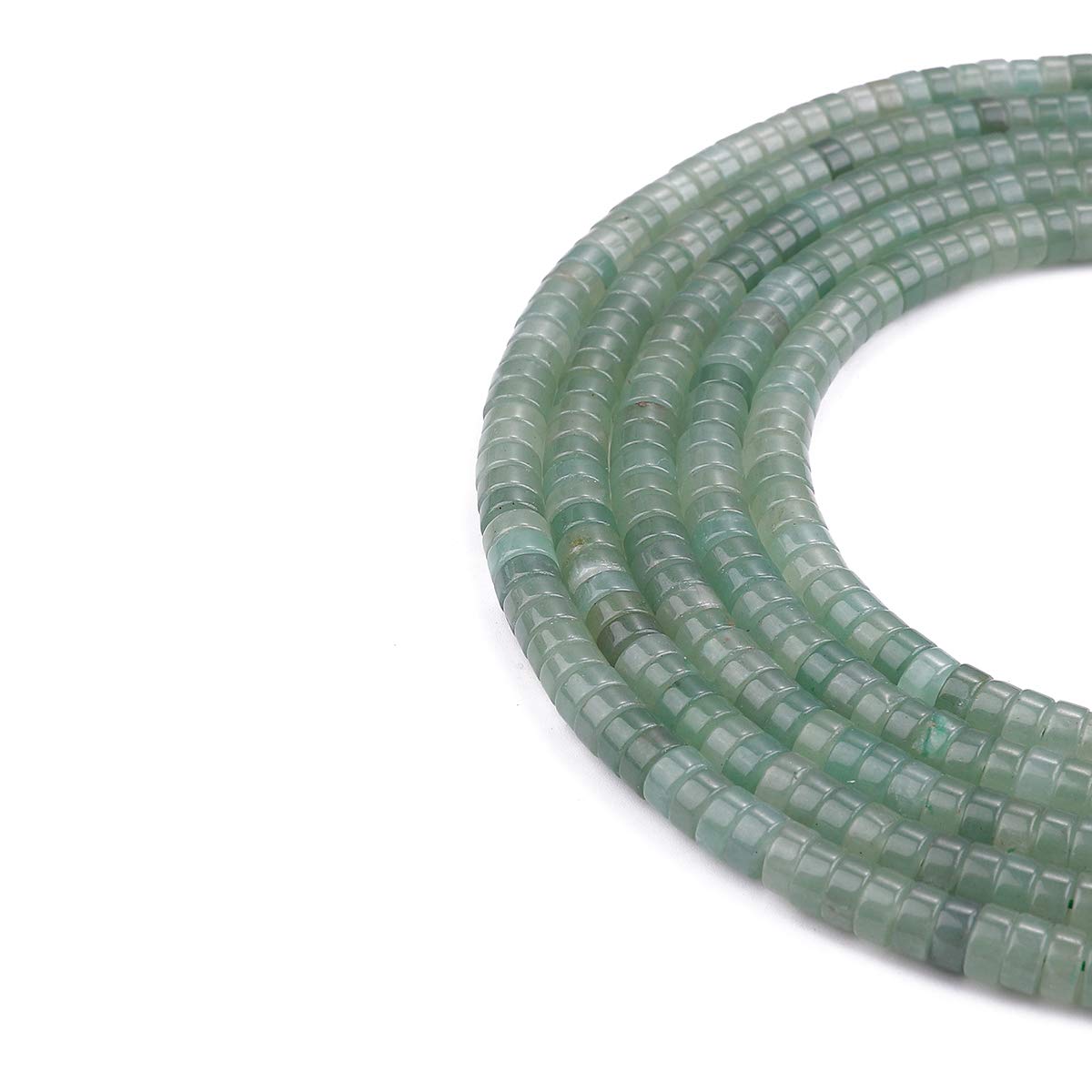 BEADIA Natural Green Aventurine Spacer Beads Caps Loose Semi Gemstone for Beading Jewelry Making 6mmx3mm 38cm