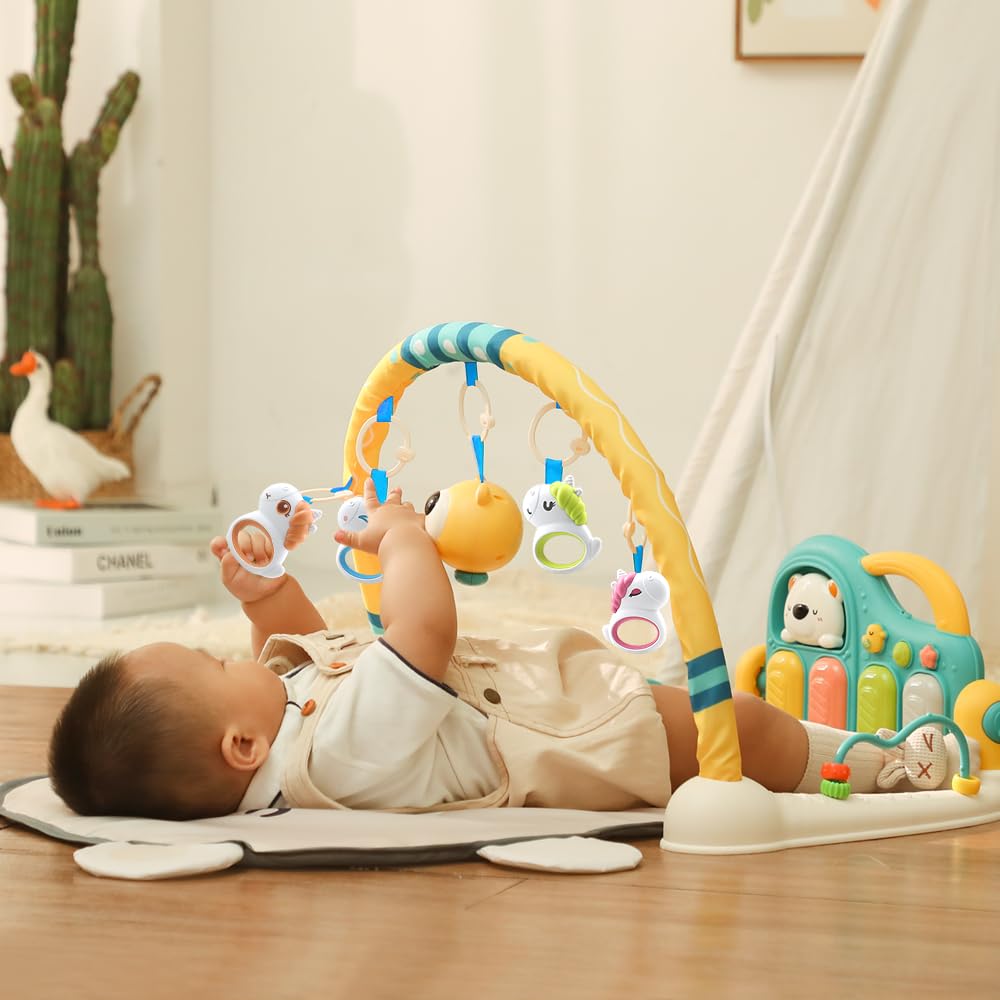Caterbee Baby Piano Play Gym Mat with Music and Light (Bear)