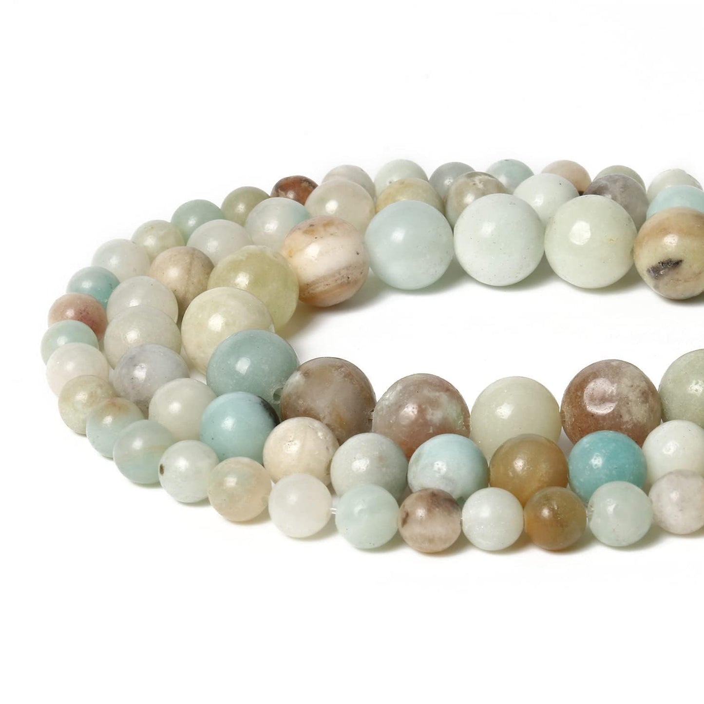 60pcs 6mm Natural Stone Beads Amazonite Beads Crystal Gemstone for Jewelry Making, DIY Bracelet Necklace