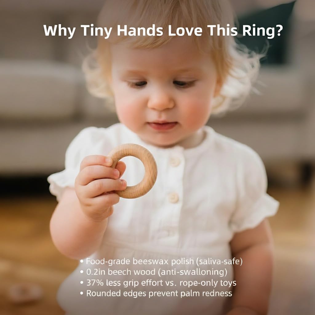 DadCarved Hedgehog Pull-Along Toy | Musical Wooden Pull Toy with Wooden Grip Ring | Natural Drumming Sound for Toddlers 1.5+ Years
