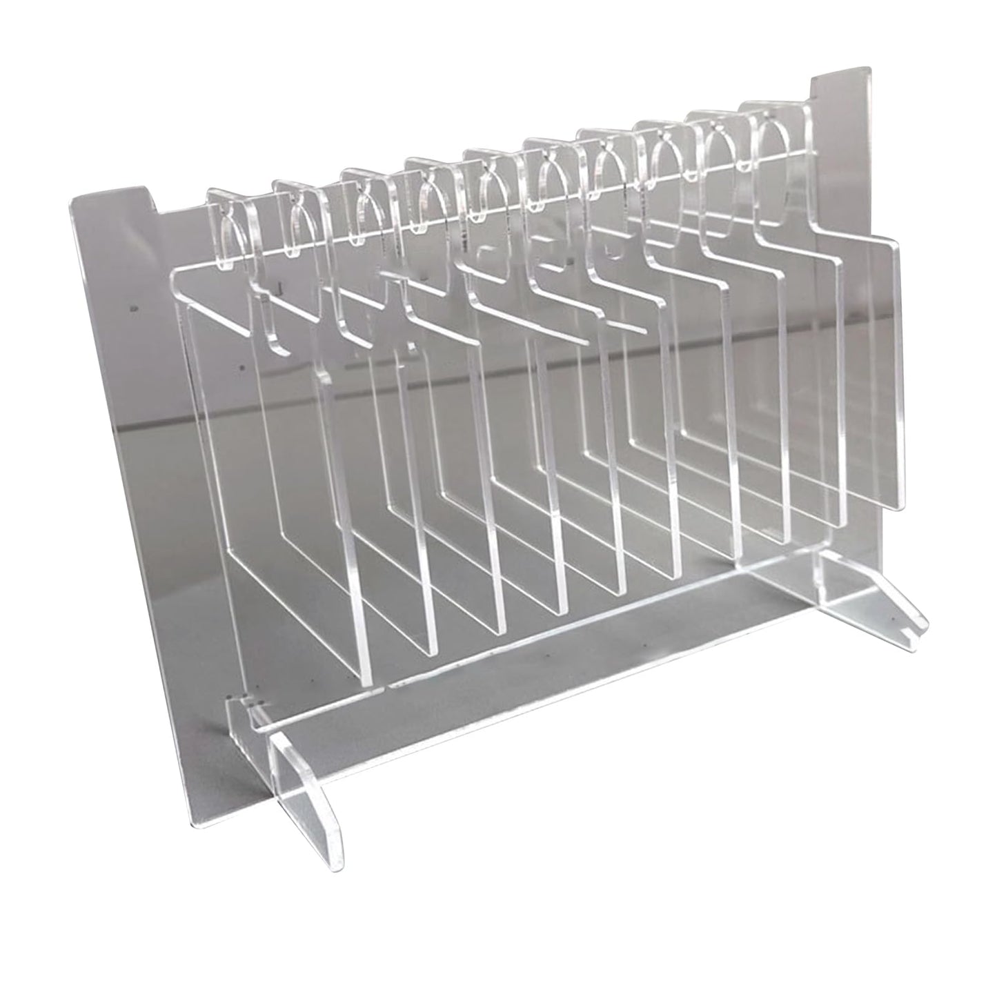 ZJchao Acrylic Nail Hanger Display Stand 10pcs Hangers Multi-Functional Desktop Organizer Portable Transparent Nail Sample Display Stand for Nail Technicians Large Size