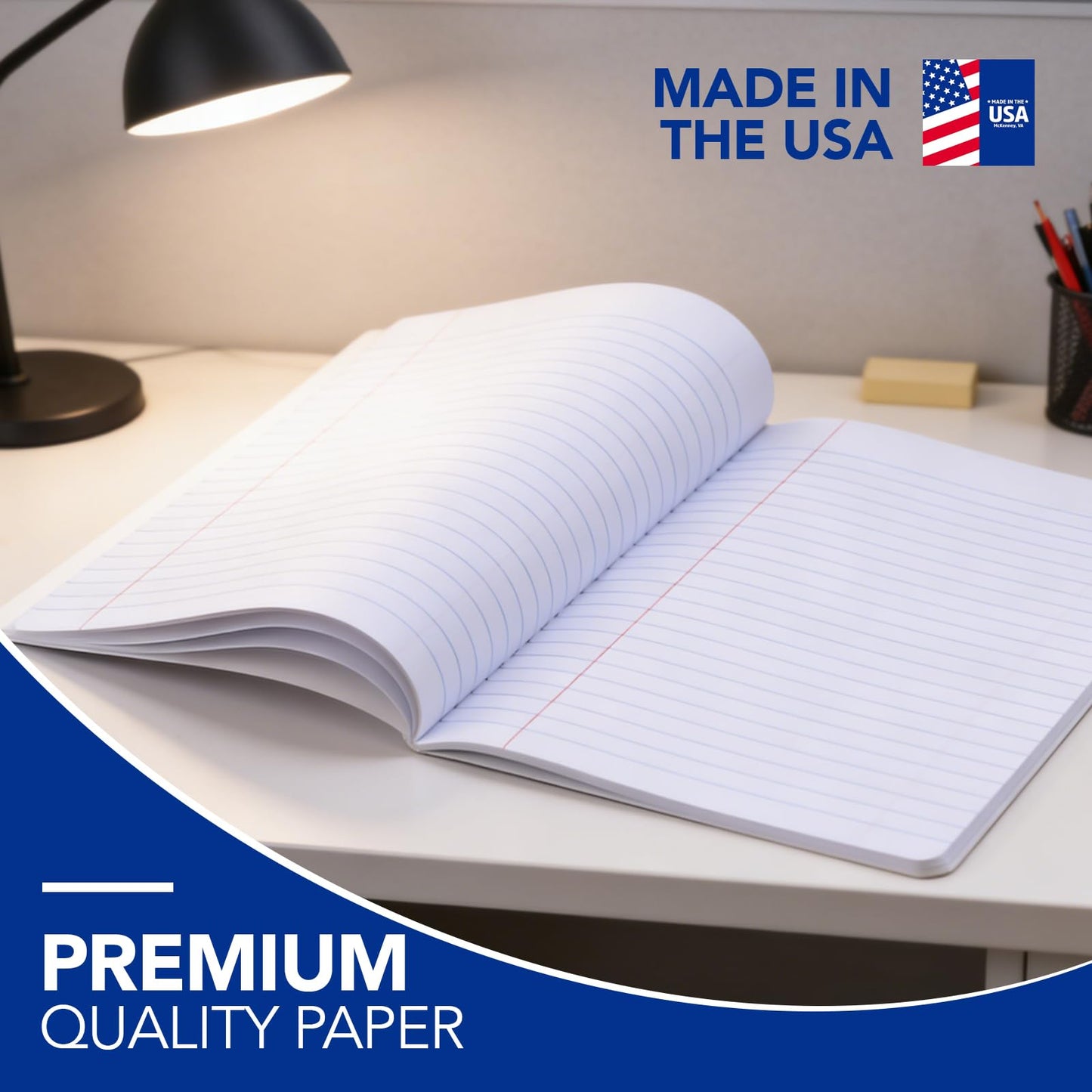 KAISA Composition Notebooks 100Sheets Comp Book, College Ruled, 9.75x7.5inch, Classic Marble Primary Composition Notebook, 20Pads, C10001C