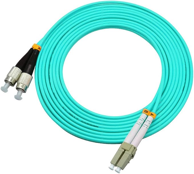 Jeirdus 1Meter 3ft LC to FC Duplex 50/125 10G OM3 Multi-Mode Fiber Optic Cable Jumper Optical Patch Cord LC-FC