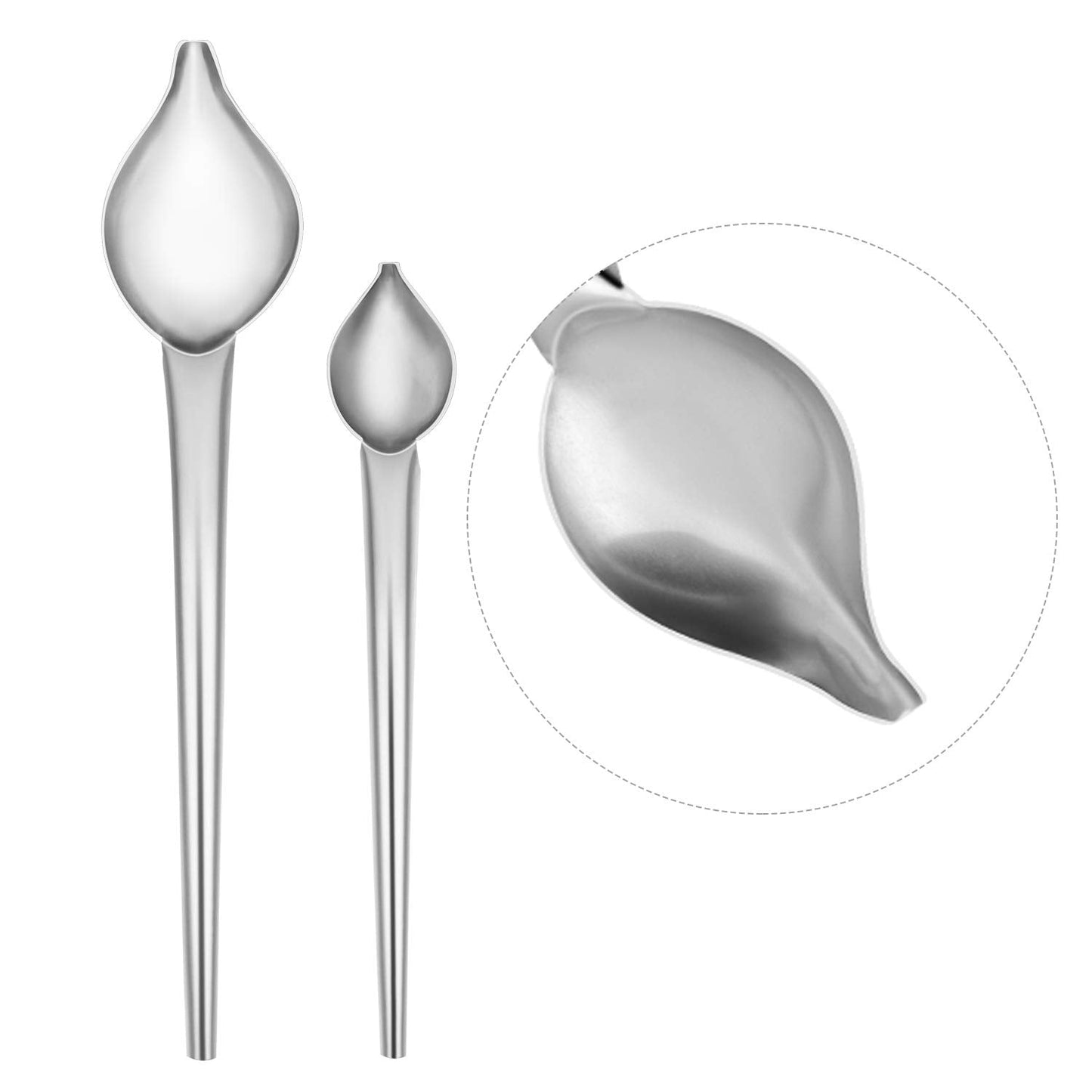 Cridoz 6 Pcs Stainless Steel Kitchen Cooking Tweezers Precision Tongs Drawing Spoons Offset Spatula for Food Culinary Plating Decorating