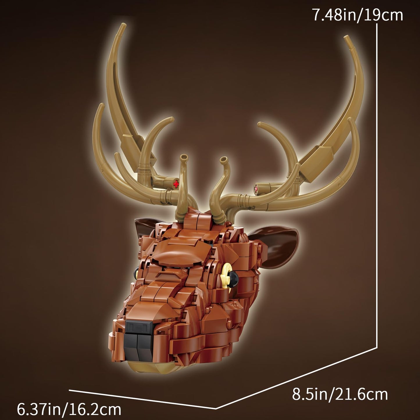 KAZI Wall Art Building Toy Sets,Deer Head Nature Wall Artwork for Living Room Decor,Home Office Decor Idea,Build and Display Creative Activity for Artistic Adults,Ideal Gifts for Mothers Day
