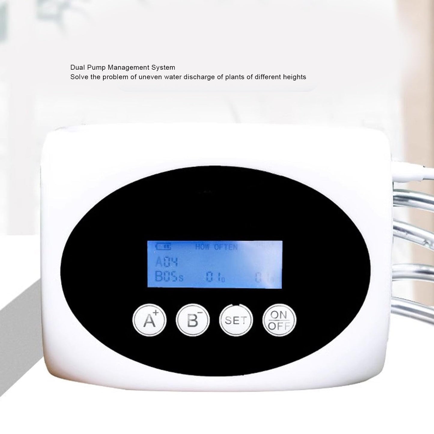 LCD Automatic Drip Irrigation Kit for 15 Plants, Plant Self Watering System Device with Dual, USB or Solar Powered, Programmable Solar Watering System