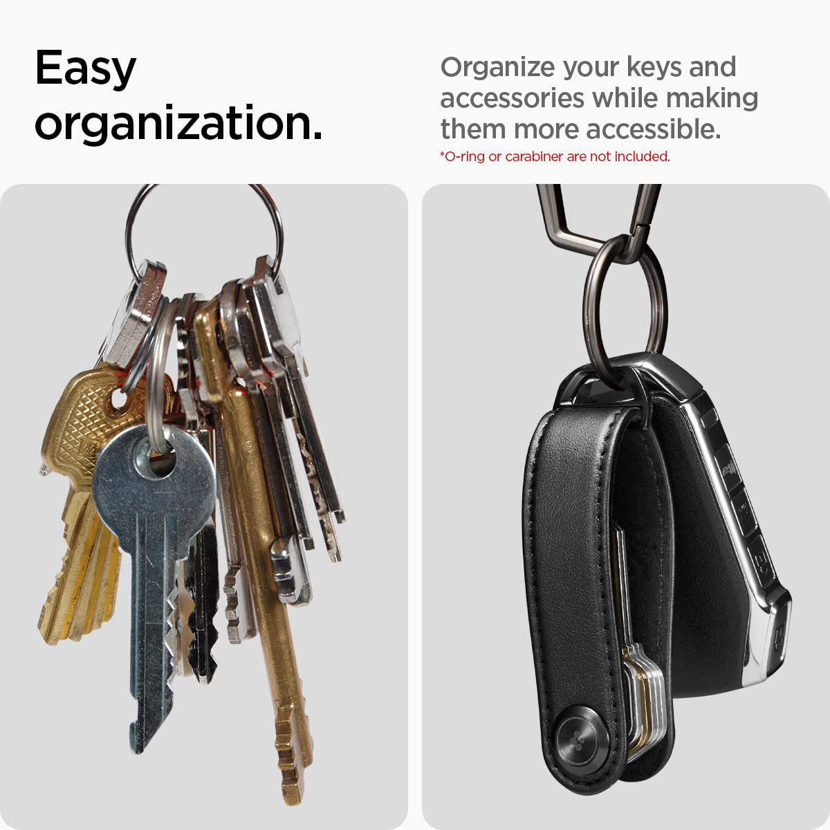 Spigen Valentinus Key Organizer, Minimalistic Compact Holder, Keychain, Keyring Up to 6 Keys - Black