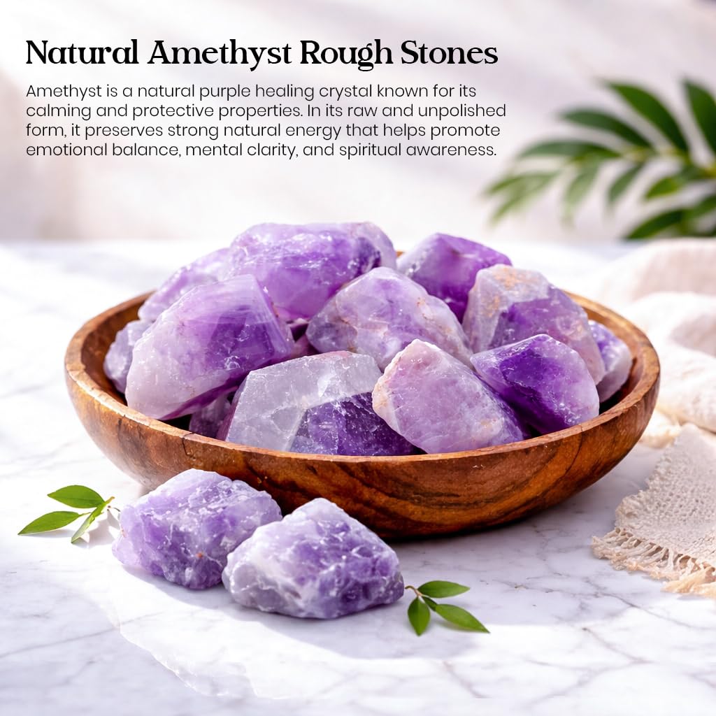 "650+ Carats, 3 Pc Amethyst Rock Rough Stone 2540 mm Raw Crystals Rock Crystals and Healing Stones Rough Gemstones Rock Collection for Beginners Used as Crystal Therapy, Meditation, Reiki"