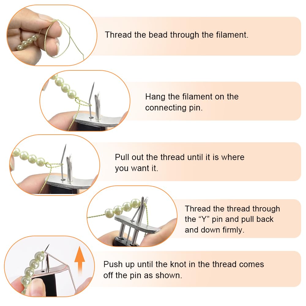 BADAO Beading Knotting Tool,Pearl Jewelry Making Tool Professional Bead Knotting,1pcs Knot Tying Kit with 2pcs Silk Thread for Pearls in Jewelry Making Kits