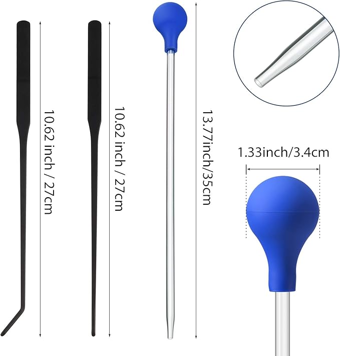 Weewooday 3 Pcs Axolotl Tank Accessories, Tweezers Syringe for Aquarium