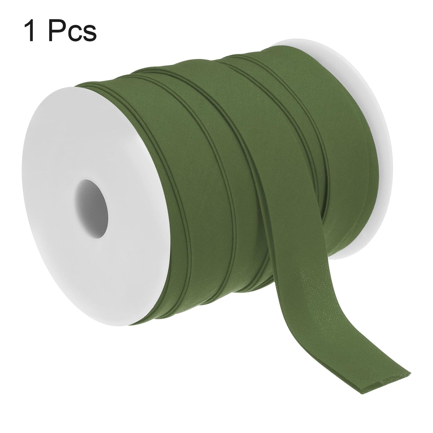 MECCANIXITY 1 Inch Double Fold Bias Tape Polyester Continuous Bulk Bias Tape for Sewing,Seaming Quilting Hemming Binding Crafts (Dark Green 25 Yards)
