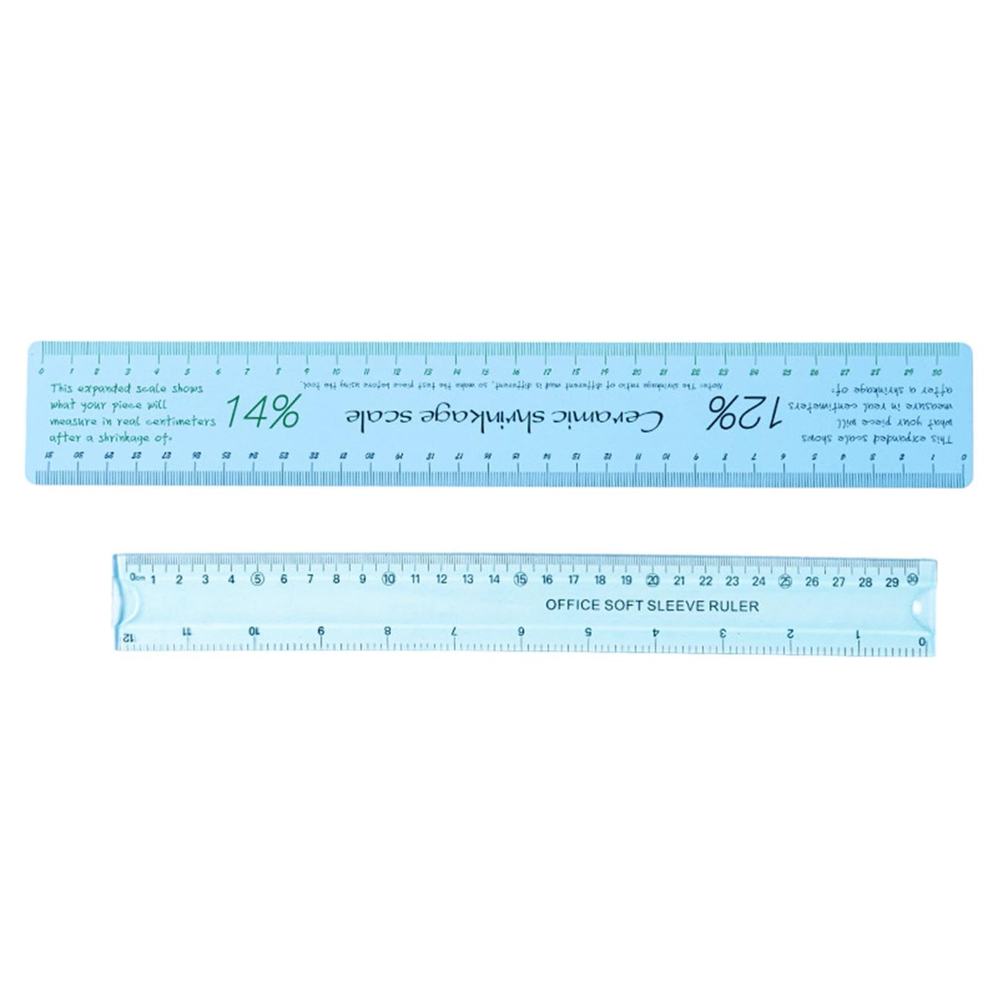 Nishiyuenyi Ceramic Shrinkage Scale Ruler, Ceramic Measuring Ruler, with Standard Ruler, for Pottery Lovers Clay Sculpture Pottery Tools