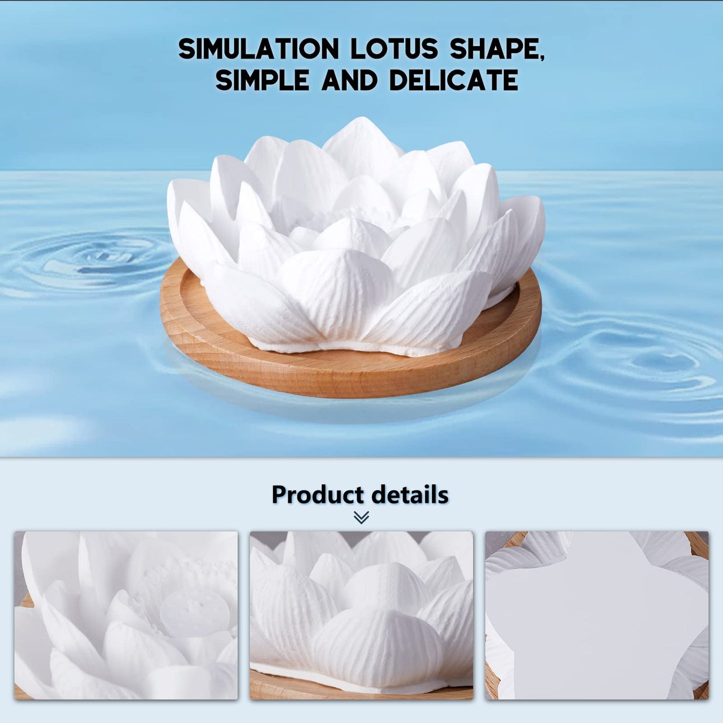 Passive Essential Oil Diffuser,Aromatherapy Passive Mini Ceramic Essential Oil Small Diffuser for Desk Office Home Gift (Lotus)