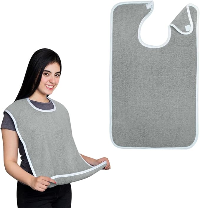 Avalon Towels Adult Bibs for Women 100% Cotton Bib for Adults for Eating - Terry Cloth Adult Bibs for Men Clothing Protectors