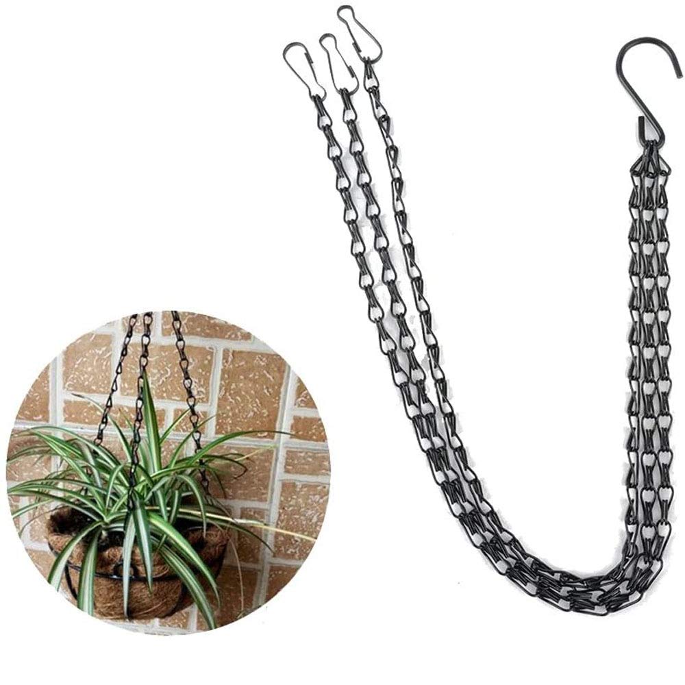 Asekonc 4Pack - 20 Inch Black Hanging Basket Chains Flower Plant Pot Replacement Chain Hanger for Bird Feeders, Planters, Lanterns and Ornaments