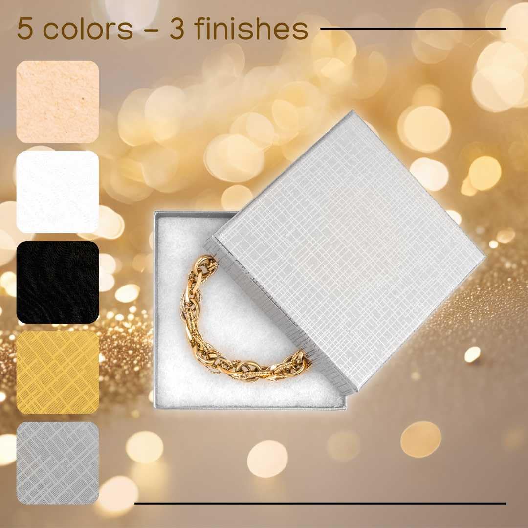 Prestige & Fancy Jewelry Gift Boxes 6 Pack 3.5x3.5x1 inch Cardboard Jewelry Box, Cotton Filled Small Gift Boxes With Lids | For Earring, Bracelet, Necklace, Gift Card Boxes For Presents