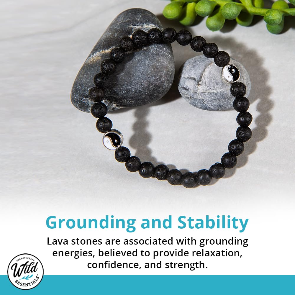 Wild Essentials Triple Band Namaste Lava Stone Essential Oil Diffuser Wrap Bracelet, Adjustable, Aromatherapy Jewelry Gift Set for Women or Men