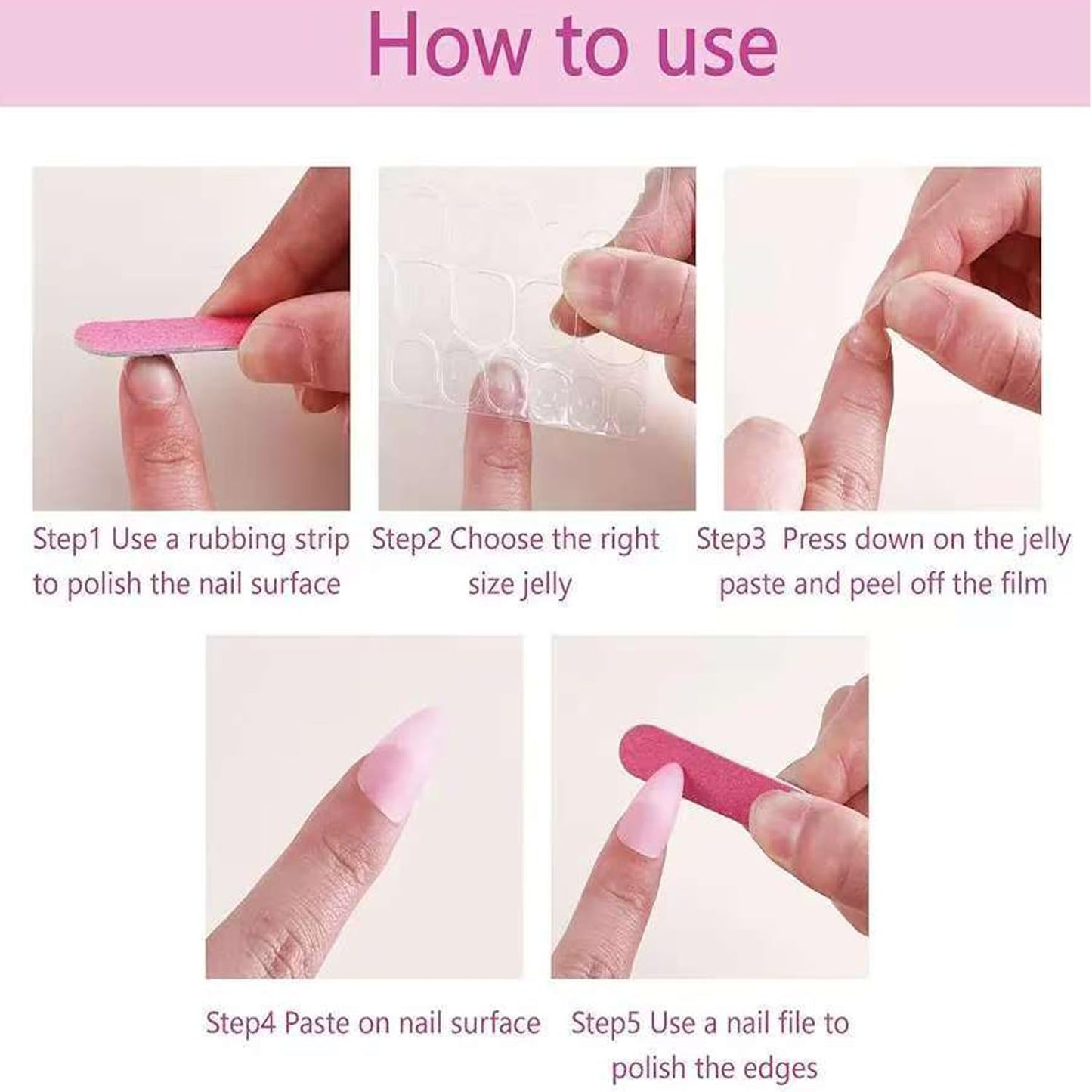Flower Press on Nails Medium Almond Artificial Acrylic False Nails French Gradient Floral with Rhinestones Design Stick on Nail Full Cover Reusable Coffin Artificial Fingernails for Women Manicure
