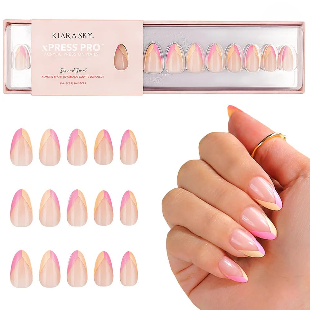 KIARA SKY 100% Acrylic Press On Nails - Chrome Press On Nails | Long-Lasting, Easy Application, Salon-Quality Instant Manicure for Nail Art DIY | 15 sizes - 30 piece Kit