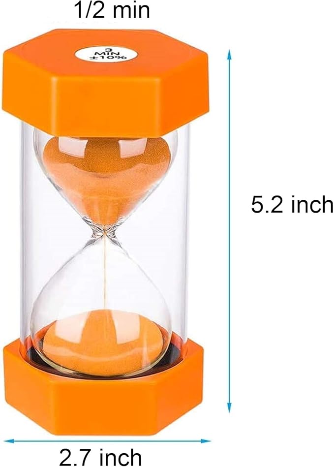 1 Minute Sand Timer SuLiao Hourglass, Unbreakable Orange Sand Watch, Reloj de arena 1 Minuto, Plastic Hour Glass Sandglass Timer for Kids, Classroom, Home, Decoration