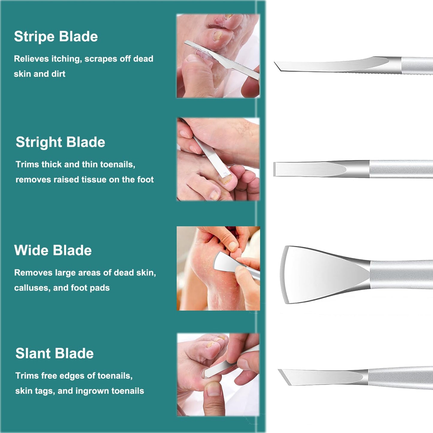 Ingrown Toenail Removal Kit Pedicure Tools for Feet Professional Knife Set Stainless Steel Ingrown Toenail Treatment Calloused Feet Remover Tool (7 Pcs Set)