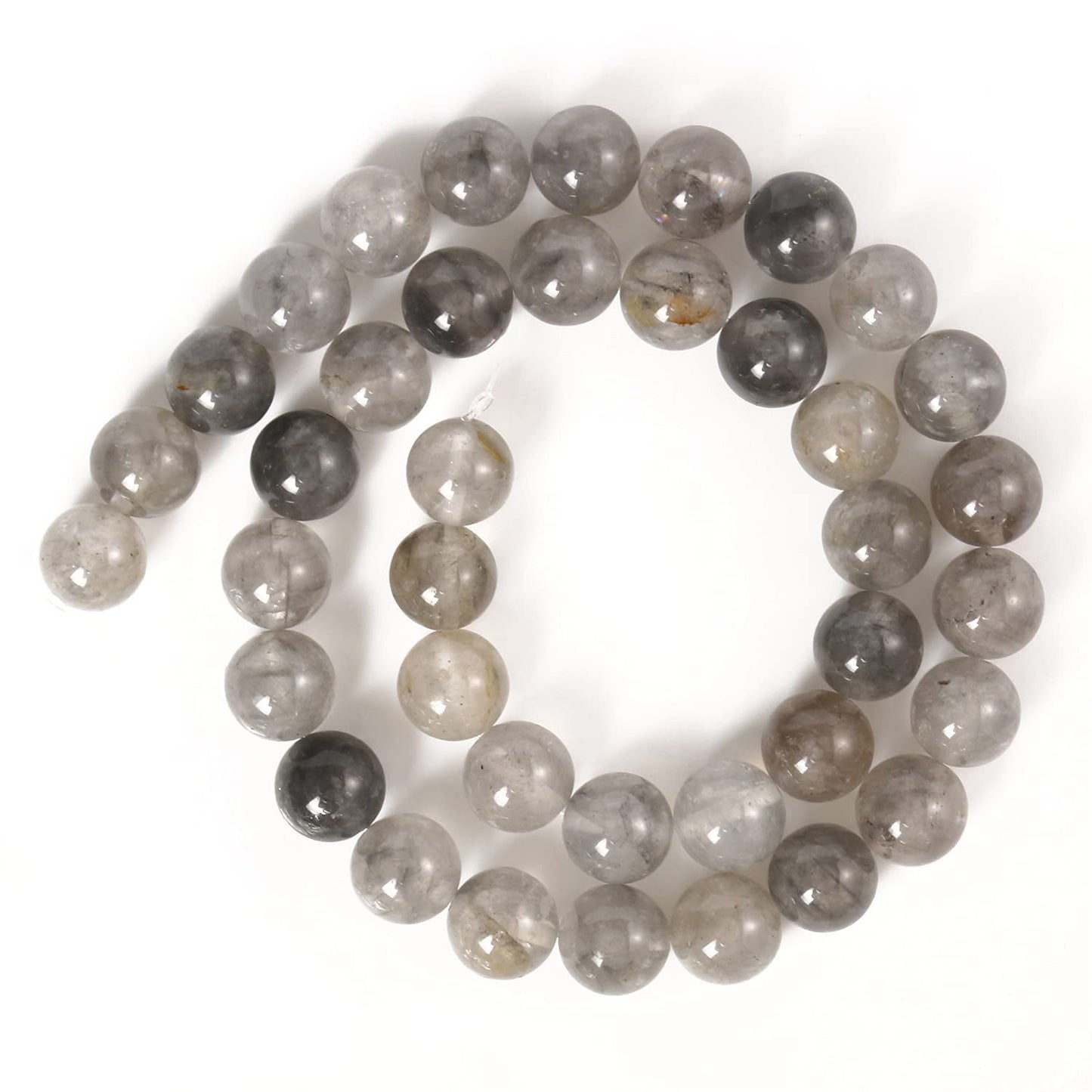 60pcs 6mm Natural Stone Beads Greystone Crystal Beads Energy Crystal Power Gemstone for Jewelry Making, DIY Bracelet Necklace