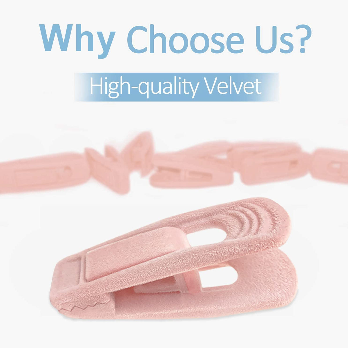 Light Pink Velvet Hangers Clips 40 PCS